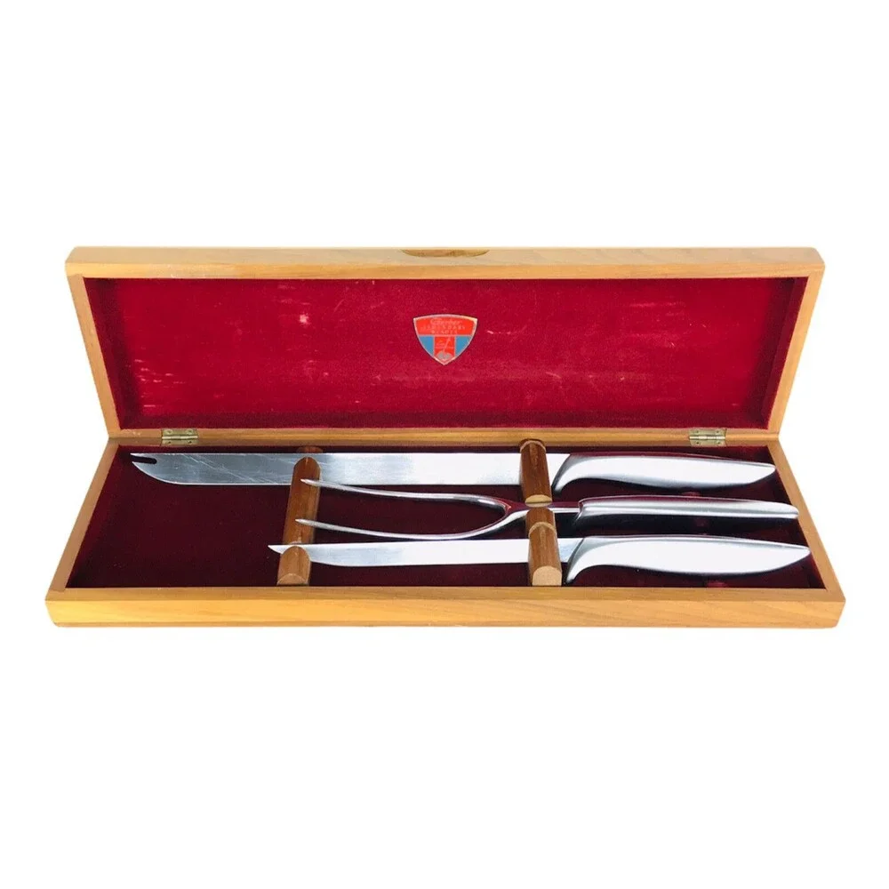 VTG 1950s Gerber Legendary Ron Snickersnees and Durendal Carving Knife Box Set